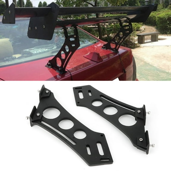 10" Universal Car CNC Aluminum Alloy Rear Wing Trunk Racing Tail Spoiler Legs Mount Brackets