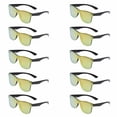 thumbnail image 1 of 10 Upper Decks Mirrored Sunglasses Pack - Plastic, UV Protection, Lenses UV 400 - Yellow, 1 of 8