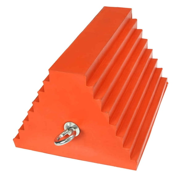 10" Urethane Double-Sided Wheel Chock with Eye Bolt