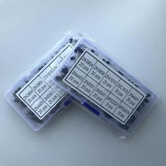 10 Values 200pcs 2N3904~MPS2907A 2N3906 2SA1015 2SC1815 2N4401 2N4403 2N5551 2N5401 MPS2222A Transistor Assorted Kit Set