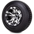 thumbnail image 1 of 10" Vampire Machined Black Golf Cart Wheels and Low Profile Tires Combo Set of 4, 1 of 3