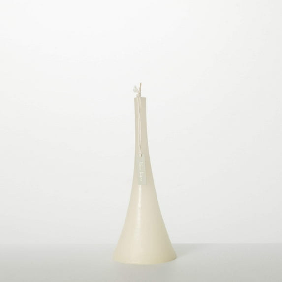 10" Vance Kitira Christmas Small White Trumpet Candle