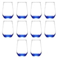 thumbnail image 1 of 10 Vaso Silicia Stemless Wine Glasses Set, 16 oz. - Clear, Orb-Like, Thick base - Blue, 1 of 5
