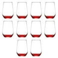 thumbnail image 1 of 10 Vaso Silicia Stemless Wine Glasses Set, 16 oz. - Clear, Orb-Like, Thick base - Red, 1 of 5