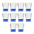 thumbnail image 1 of 10 Verona Whiskey Glasses Set, 11 oz. - Durable, Thick Base, Color Bottom, Barware - Blue, 1 of 5