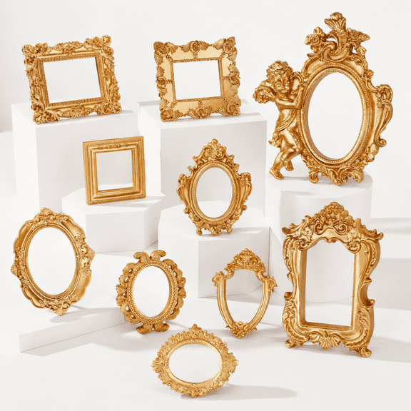 10 Vintmini Frames Set Baroque Victorian Ornate Decorative For Gallery Wall Decor Diy Display Antique Frame Home Wedding Room No