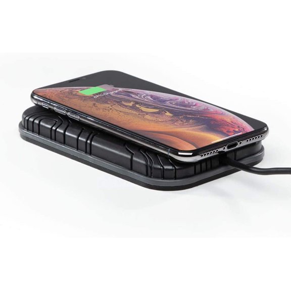 10 W Fast Charge Wireless Charging Grip Pad Plus - Wireless Car Charger and Phone Holder for Car - Qi Wireless Charger Sticks to All Automotive Dashboards  Simplest Car Phone Mount Available (Black)