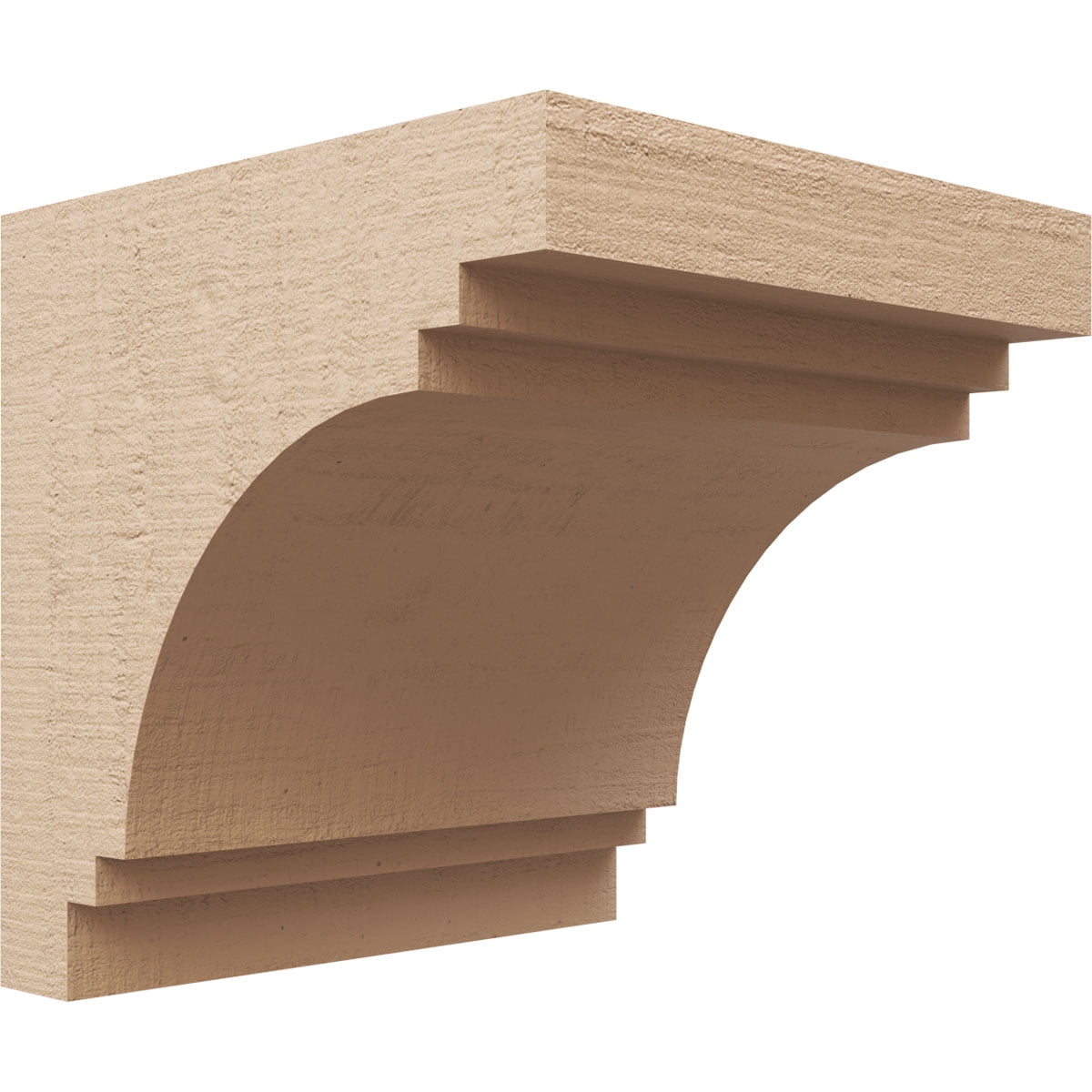 10"W x 10"D x 10"H Wide Pescadero Rough Cedar Woodgrain TimberThane Corbel, Primed Tan