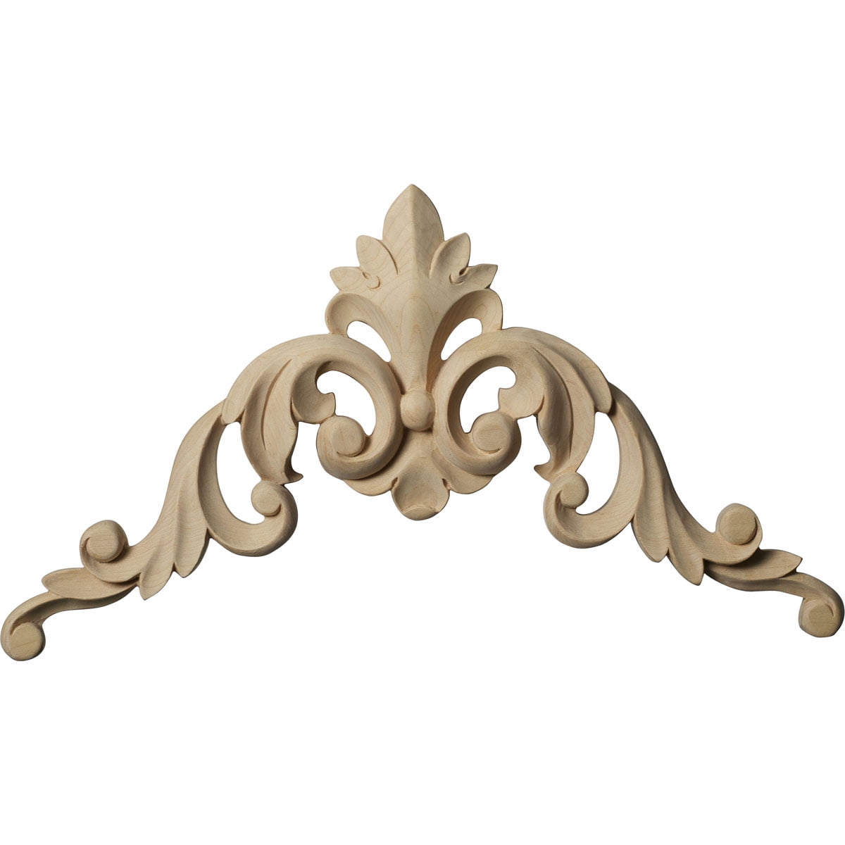 Large Rubberwood Ornate Corner Onlay Accent Piece