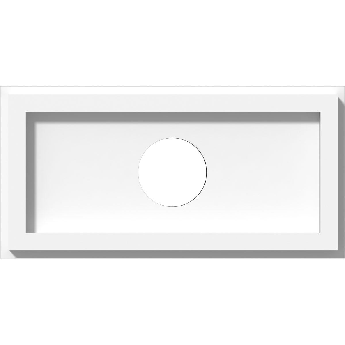 White PVC Contemporary Rectangular Ceiling Medallion, 10" x 5"