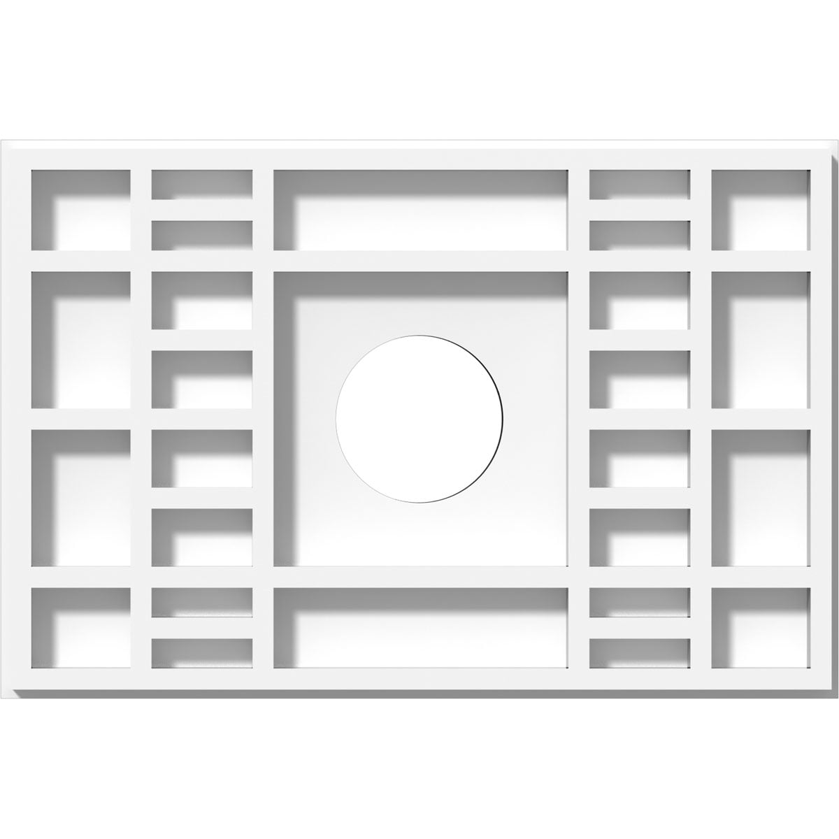 White PVC Contemporary Rectangular Ceiling Medallion