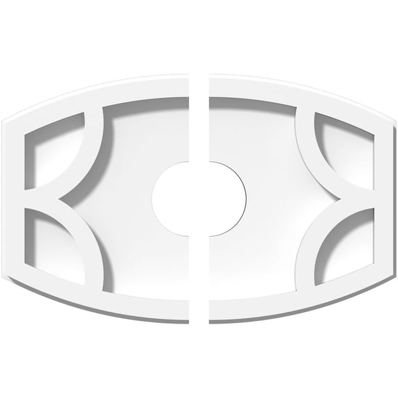 10"W x 6 5/8"H x 2"ID x 5 1/4"C x 1"P Kailey Architectural Grade PVC Contemporary Ceiling Medallion, Two Piece