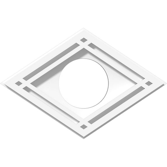 10"W x 6 5/8"H x 3"ID x 3 1/2"C x 1"P Diamond Architectural Grade PVC Contemporary Ceiling Medallion