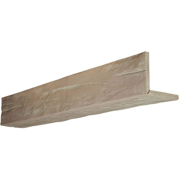 10"W x 6"H x 20'L 2-Sided (L-beam) Riverwood Endurathane Faux Wood Ceiling Beam, Whitewash