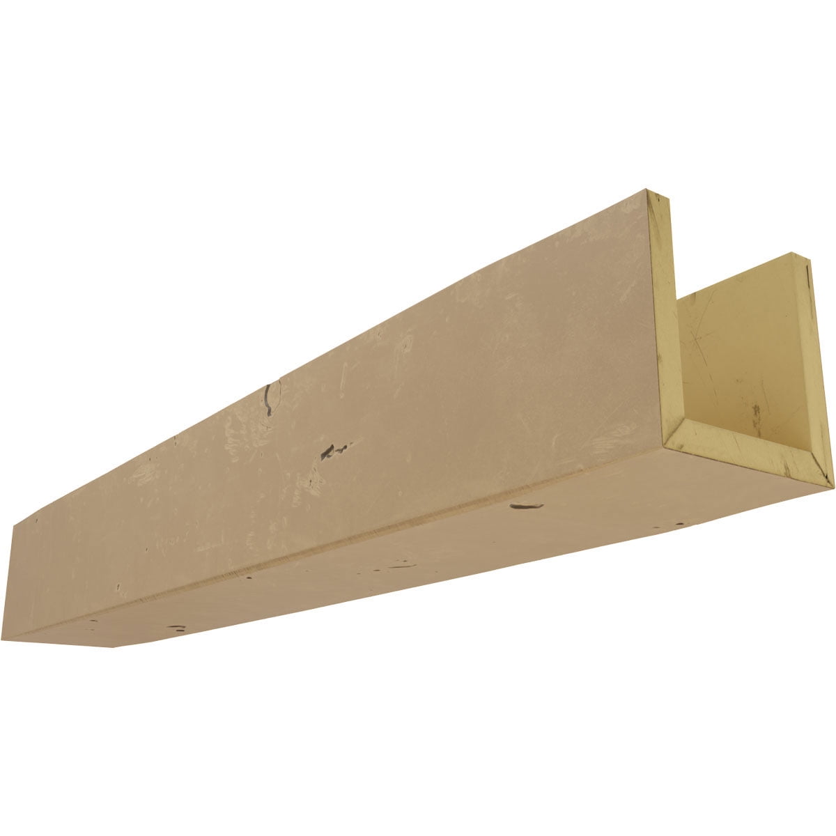 10"W x 8"H x 14'L 3-Sided (U-beam) Knotty Pine Endurathane Faux Wood Ceiling Beam, Natural Pine