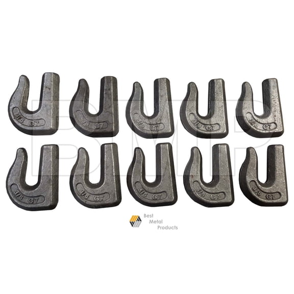 Weld On Grab Chain Hooks, 3/8" G70, 6,600 lbs Load Capacity, 10 Piece 0900104