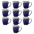 thumbnail image 1 of 10 Water Color Drip Ceramic Mugs Set, 17 oz. - Stoneware, Drinkware, Durable, C-handle - Blue, 1 of 5