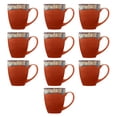 thumbnail image 1 of 10 Water Color Drip Ceramic Mugs Set, 17 oz. - Stoneware, Drinkware, Durable, C-handle - Orange, 1 of 5