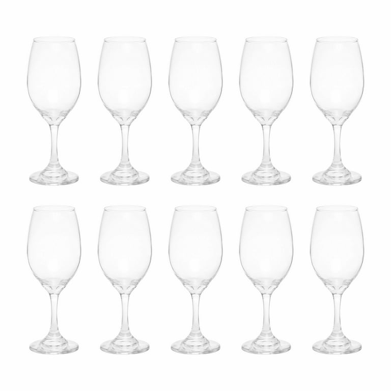 DISCOUNT PROMOS Large Water Goblet Glasses by Toscana, 20 Oz Set of 10,  Iced Tea Stemmed Footed Glass Glassware, Black