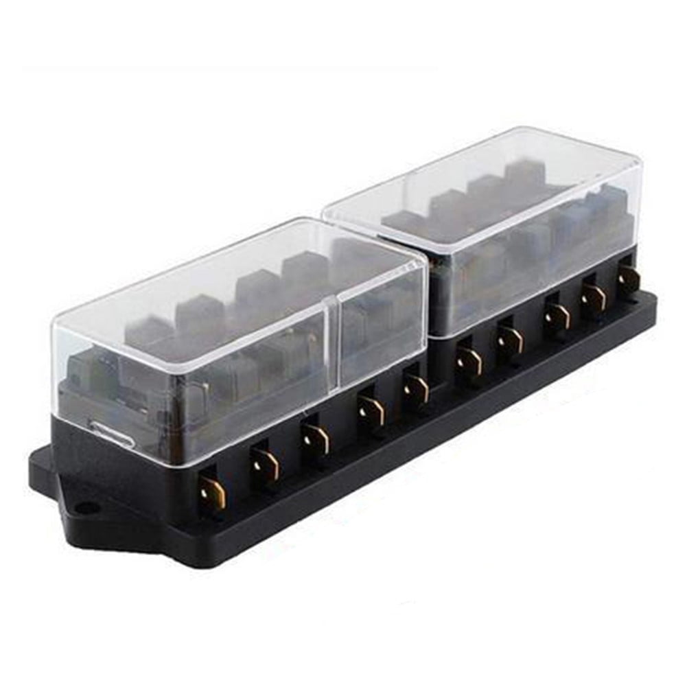 10 Way Fuse Box for Standard Blade Fuses Holder ATO / Block 12v or 24v