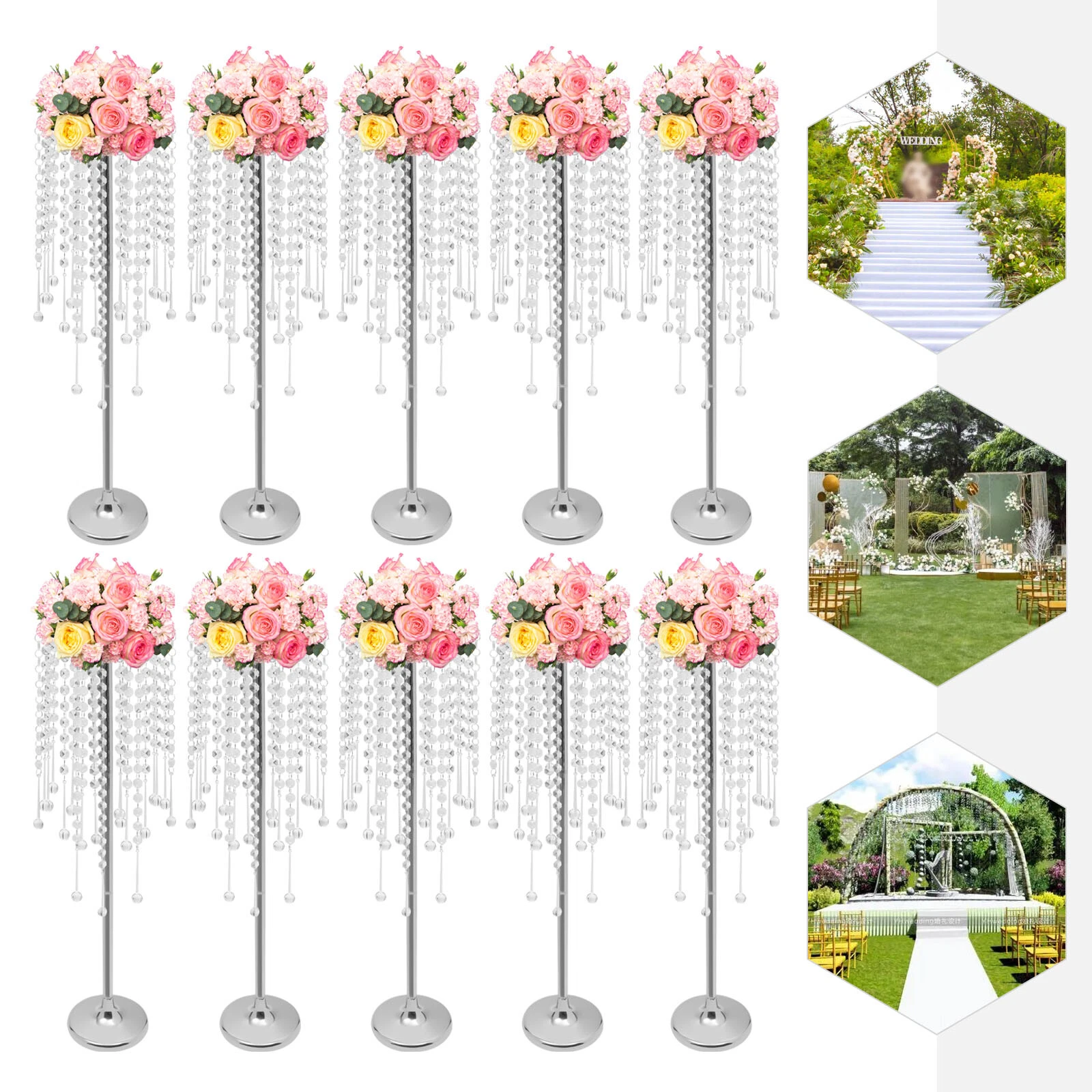 10* Wedding Flower Stands, Silver Flower Stand, Wedding Flower Stand, Flower Arrangement Stand