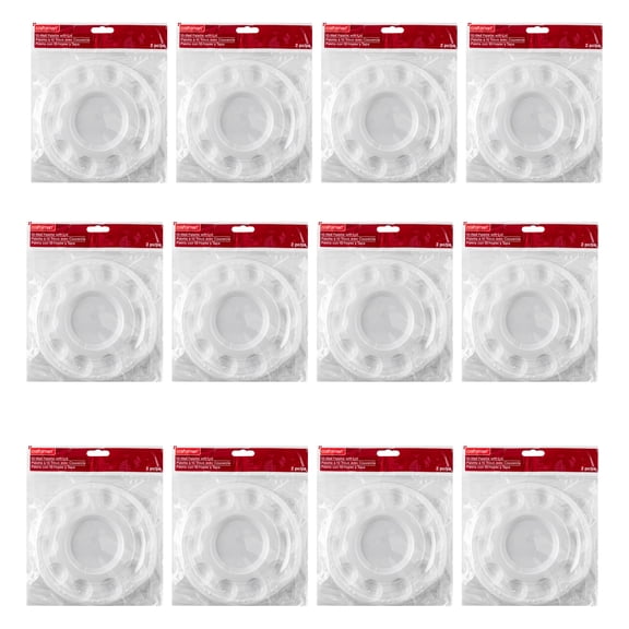 Craft Smart 10-Well Paint Palette with Clear Lid - Plastic Paint Tray for Art & Crafts, School, Parties - Bulk 12 Pack