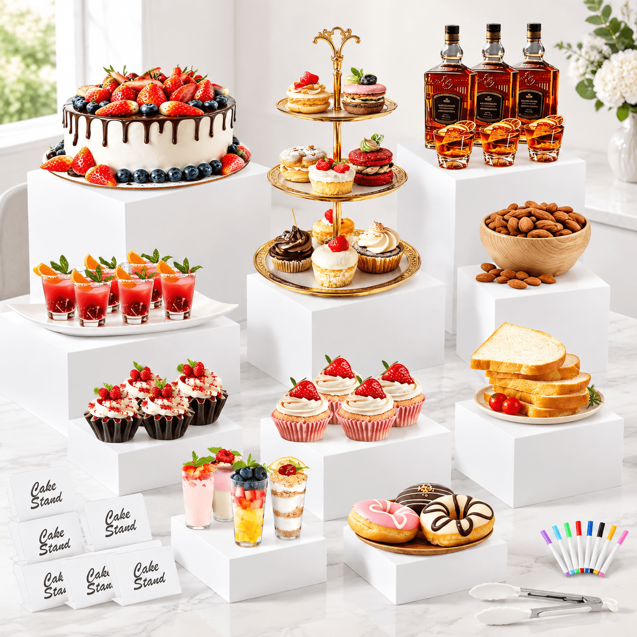 10 White Buffet Risers And Stands Food Display For Table - Walmart.com