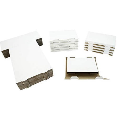 10 White Fold-Up Cardboard Standard Single DVD Case Mailers #DVBC01 - Shipping Boxes / Containers with Lock-In Tab