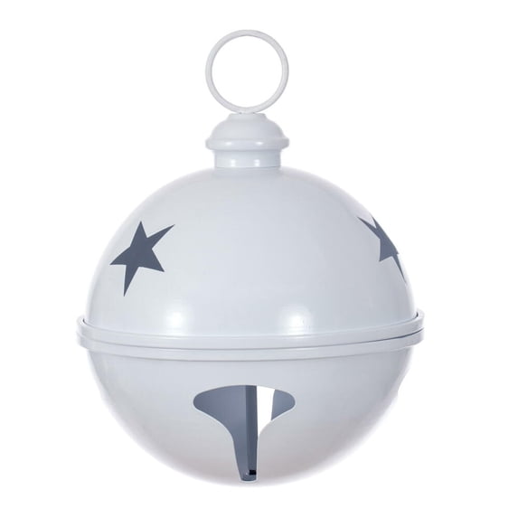 10" White Iron Bell Ornament