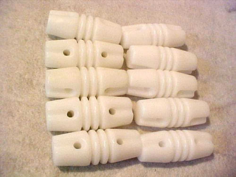 10 White Nylon Dog Bone Antenna Insulators For CB and Ham Radio