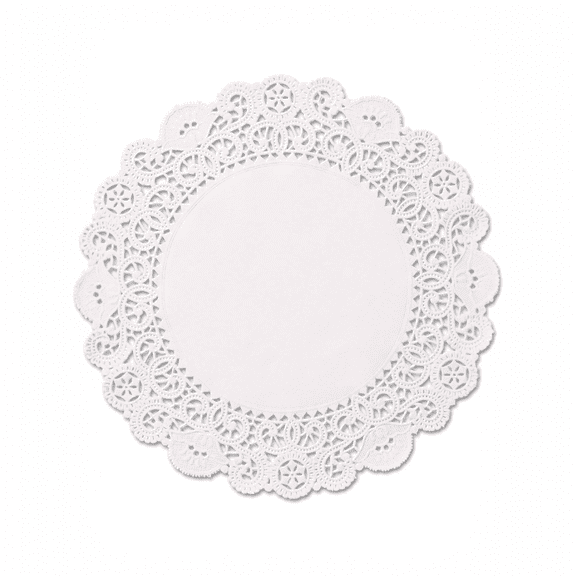 10" White Paper Lace Doilies  50-Pack, White Round Decorative Table Placemats