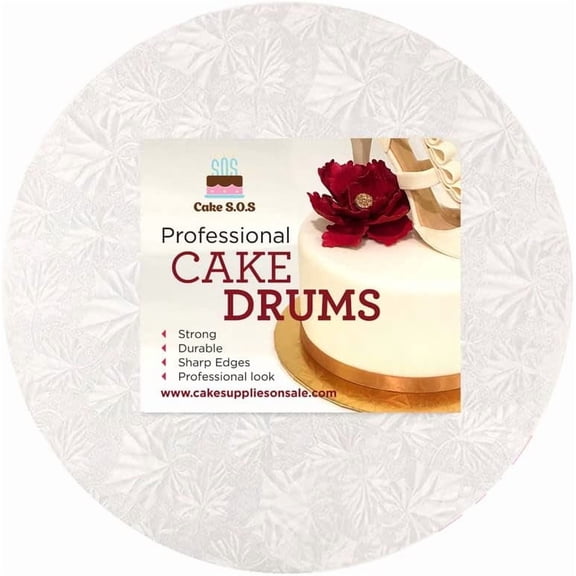 Cake S.O.S 10 Inches White Round Cake Drum Board, 1/4 Thick, (1-Pack)