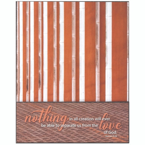 10" White and Brown Romans 8:39 Verse Printed Stack Plaque