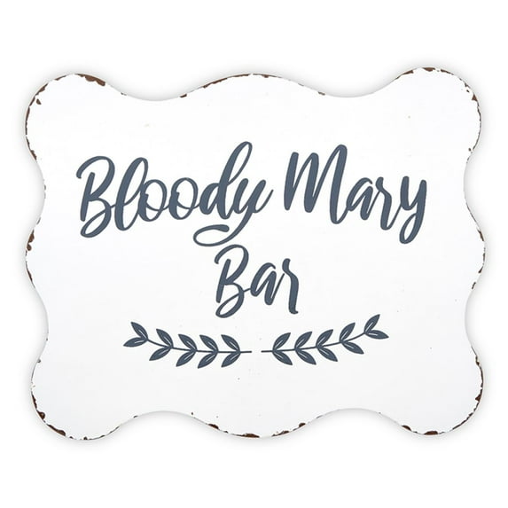 10" White and Gray Contemporary Bloody Mary Sign