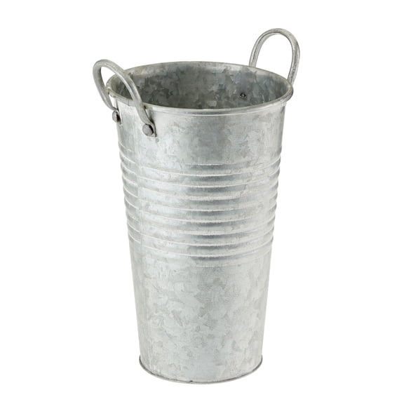 10" Whitewashed Galvanized French Bucket by Ashland