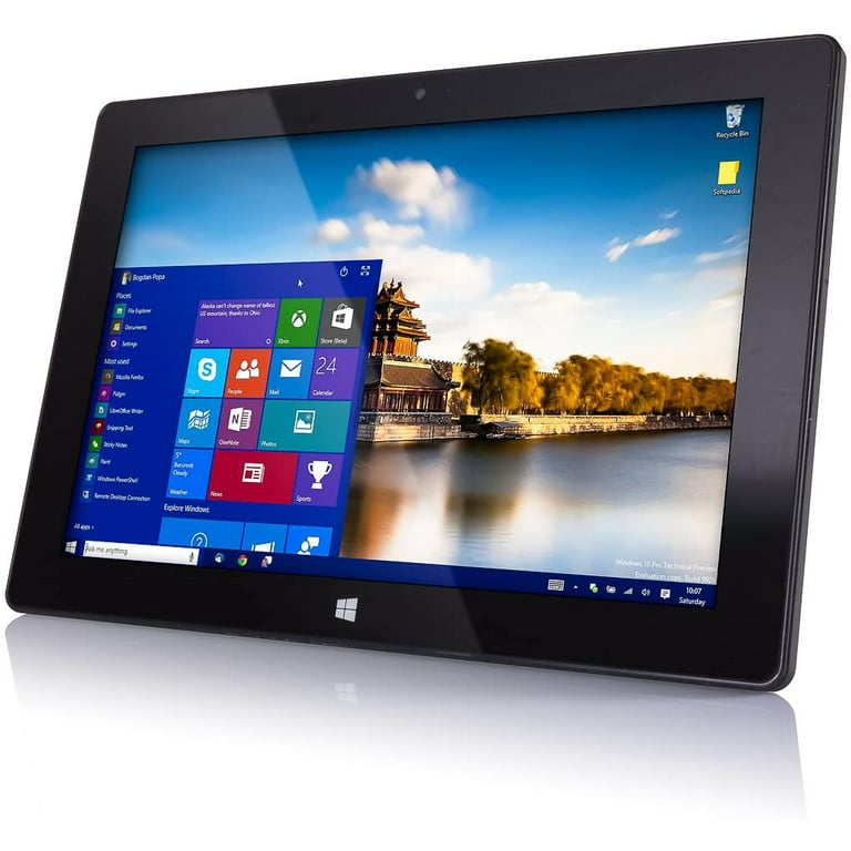 Tablet Windows 10 Ultra Slim Tablet PC-4GB RAM, almacenamiento de 64GB, USB  3.0, cámaras de 5MP y 2MP, pantalla IPS HD 1280x800, ranura para tarjeta