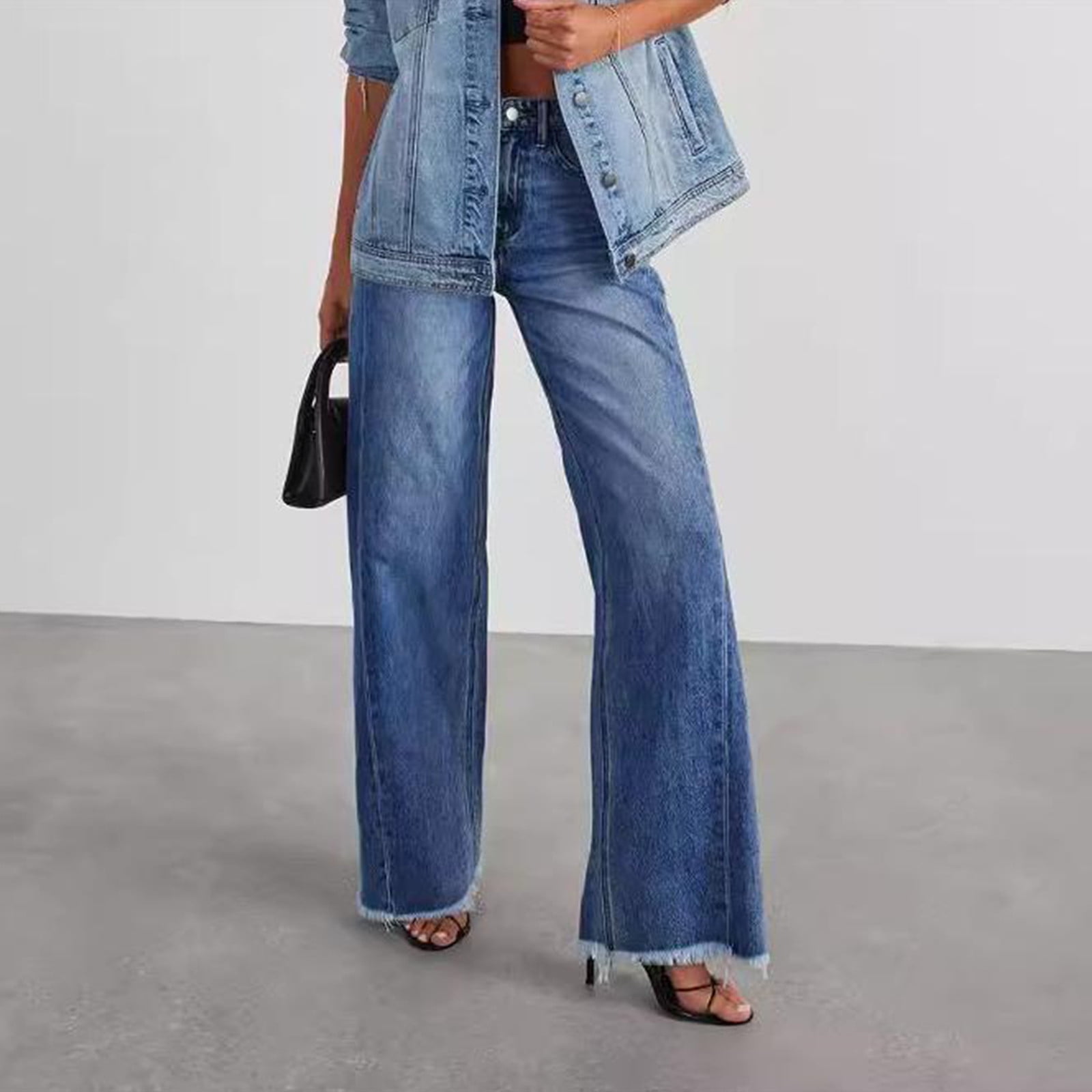 Spring Split Retro High Waist Mopping Jeans Women