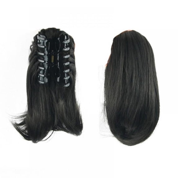 10" Women's Short Straight Claw Clip On In Ponytail Pony Tail Hair Extension Synthetic Wig Hair Piece Hairpiece for Girl Women