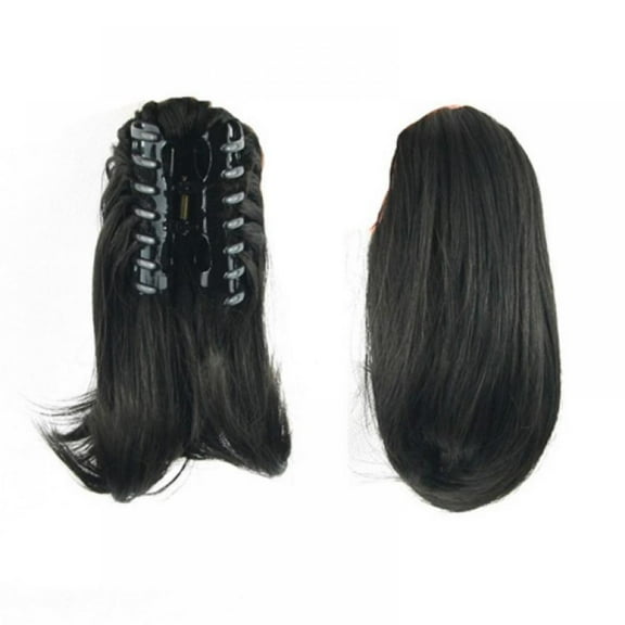 10" Women's Short Straight Claw Clip On In Ponytail Pony Tail Hair Extension Synthetic Wig Hair Piece Hairpiece for Girl Women
