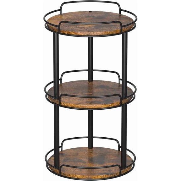 10'' Wood Lazy Susan Turntable Organizer for Cabinet, 3 Tier Spice Rack Kitchen, Cake Cupcake Stand, Table Top, Countertop, Pantry, Bathroom
