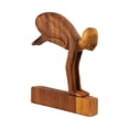 thumbnail image 1 of 10" Wooden Handmade Abstract Sculpture Statue Handcrafted "Jumping Man" Art Decorative Home Decor Figurine Artwork Accent Decoration Hand Carved, 1 of 4