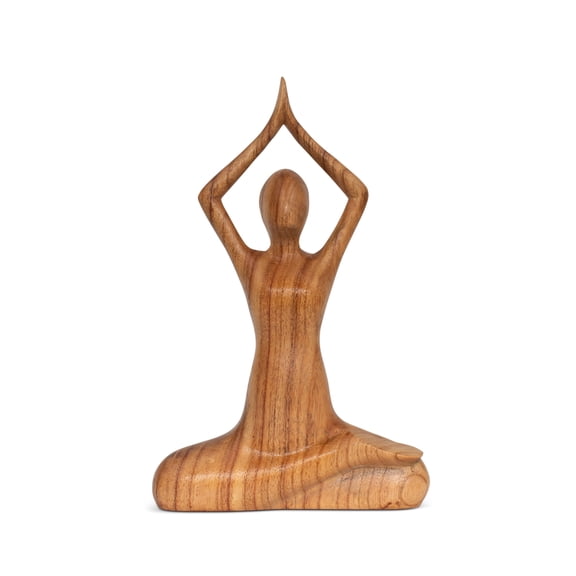 10" Wooden Handmade Mini Yoga Figurines, Yoga Pose Statue, Yoga Room Studio Decor, Mindful Home Decor Yogi Gift, Decorative Shelf Decor Objects - Easy Pose