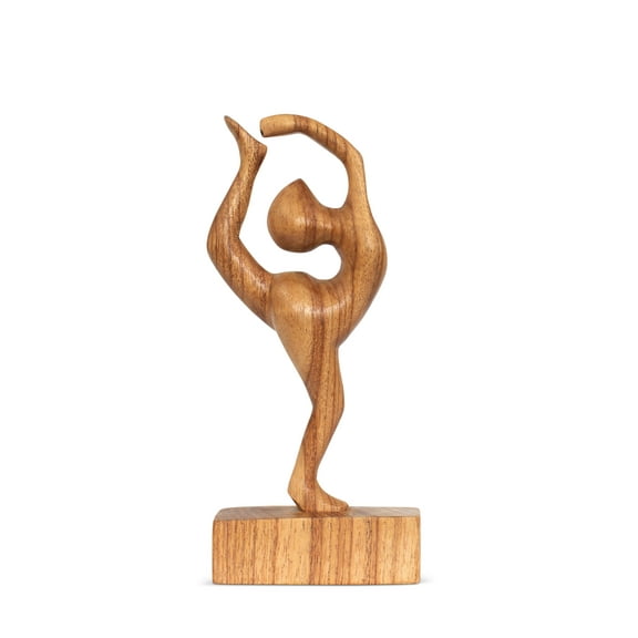 10" Wooden Handmade Yoga Figurines, Yoga Pose Statue, Yoga Room Studio Decor, Mindful Home Decor Yogi Gift, Decorative Shelf Decor Objects - Dancer Pose