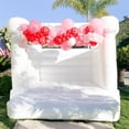 thumbnail image 1 of 10' X 10' PVC White Bounce House with Air Blower (Flap top), 1 of 6