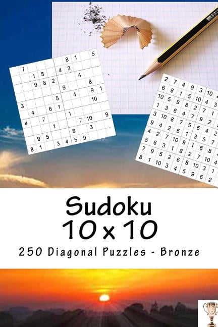 10 X 10 Pitstop Sudoku 10 x 10 - 250 Diagonal Puzzles - Bronze: Excellent sudoku for raising the mood, Book 1, (Paperback)