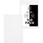 10" X 12" 100 Bags 2 Mil Clear Reclosable Zip Plastic Poly Bags with Resealable Lock Seal Zipper