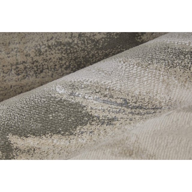 10' X 13' Gray Ivory and Taupe Abstract Power Loom Area Rug