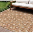 thumbnail image 1 of HomeRoots 596020 10 x 14 ft. Copper & Beige Geometric Washable Indoor & Outdoor Rectangle Area Rug, 1 of 5