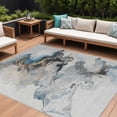 thumbnail image 1 of HomeRoots 617823 10 x 14 ft. Gray, Silver & Blue Abstract Washable Indoor & Outdoor Rectangle Area Rug, 1 of 5
