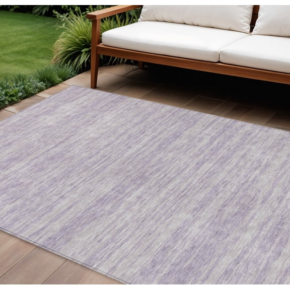 HomeRoots 613114 10 x 14 ft. Lavender & Lilac Abstract Washable Indoor & Outdoor Rectangle Area Rug